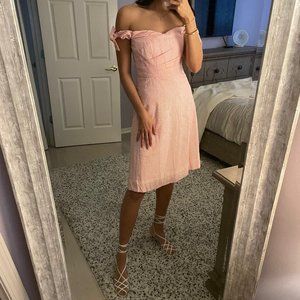 J Crew Pink Striped Midi Dress